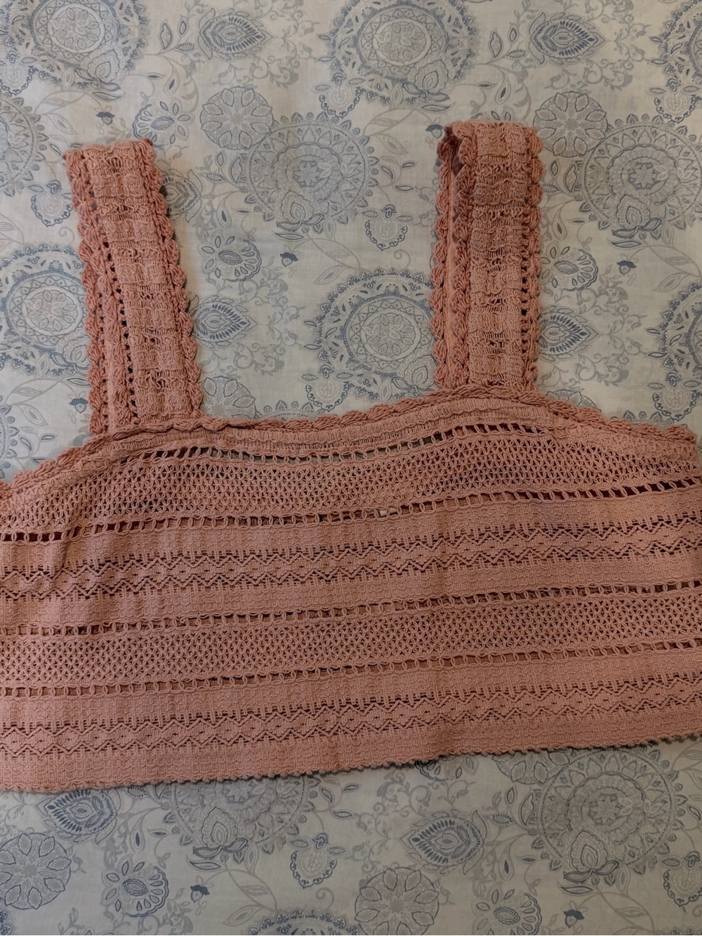 aerie Crochet Knit Crop Tank Top - Rose